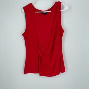 DKNY Women's Sleeveless Scoop Neck Red Top Large